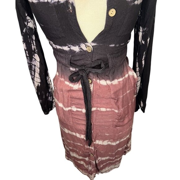 J. GEE Women's Dress Size Small Muli Color Long Sleeve Tie Waist - Picture 10 of 15